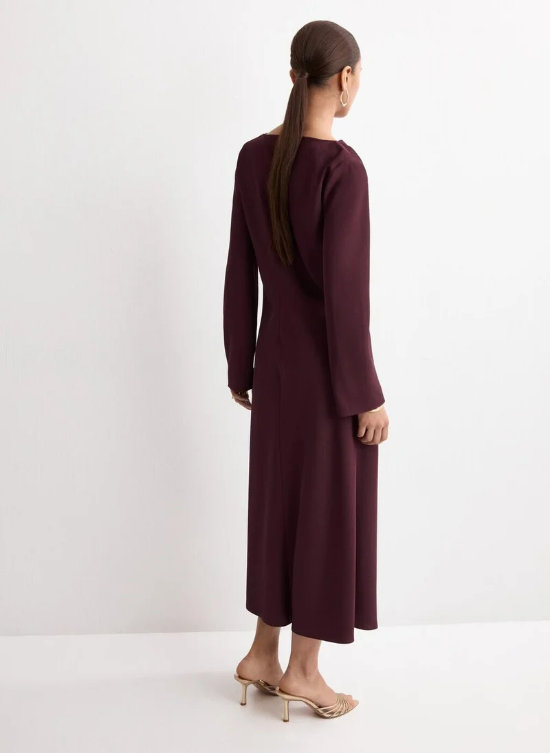 MANGO Long dress with draped neck